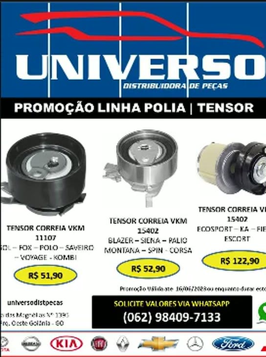 Peça de promoção de polia e tensor
