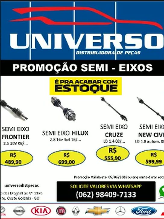 Peça de promoção de semi eixos