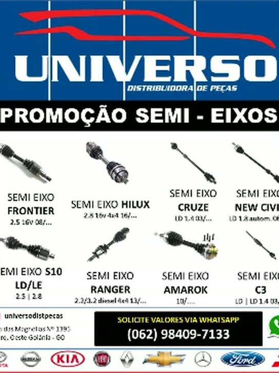 Peça de promoção de semi eixos com modelos